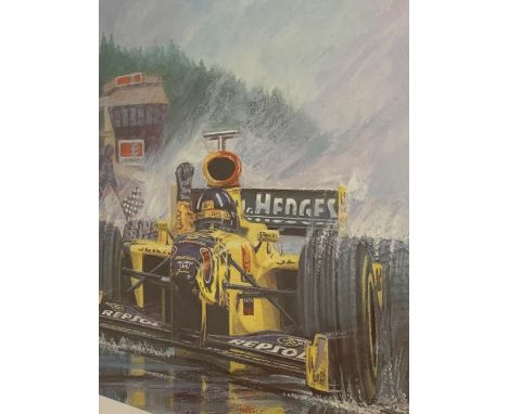 A print by John Saunders, "Dreams come true", signed and numbered 450/500 in pencil, framed and glazed, (32x43 cm).