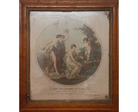 A print after Angelica Kaufman, framed and glazed, (39x34.5 cm).