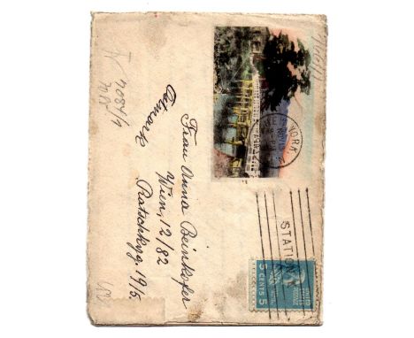USA 1941 Censored mail with contents to Vienna with German censor strip & Nazi back stamps, the contents dated 15 Nov 41 shor