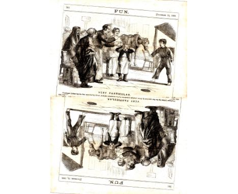 GB postal history 1d red plate number cancelled by P8 numeral of London on back page of ‘ Fun’ magazine December 12th 1868 Ad