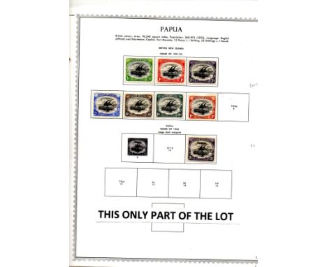 Papua 1901-1941 Fine mint collection on printed leaves with a strong range of Lakatoi issues from first issue inscribed ‘Brit