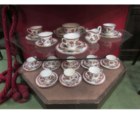 An Aynsley part tea service with floral decoration 