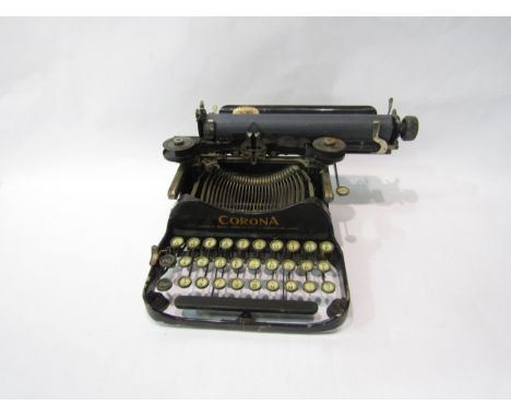A small scale cased Corona typewriter, case a/f 