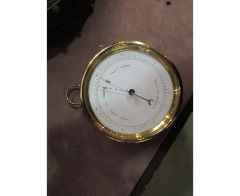 A brass cased travelling barometer 