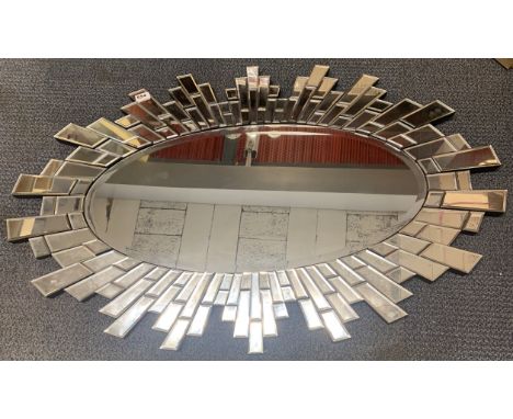 A large Art Deco style mirror, 123 x 77cm.