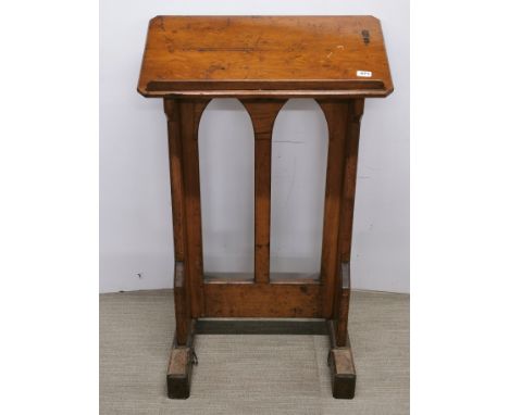 A vintage oak lectern, 68 x 60 x 110cm.