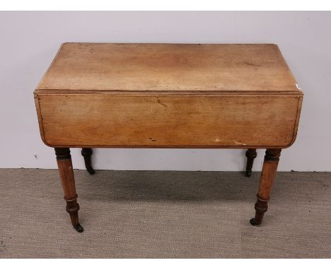 A 19th century light mahogany drop leaf tea table, W. 90cm, H. 68cm.