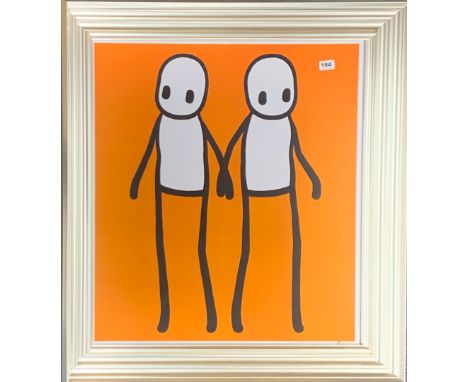 A large framed lithograph, frame size 86 x 87cm.