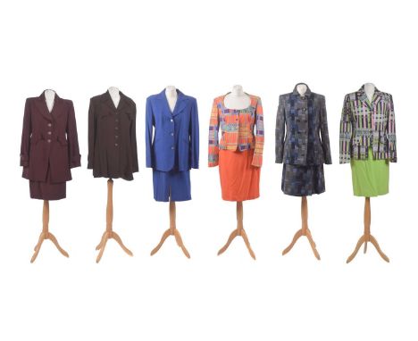 A selection of Bazar by Christian Lacroix clothing, to include a blue wool check two-piece suit, a brown two-piece suit, a bl