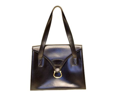 A Celine Vintage Shoulder Bag, the black smooth calf leather exterior with gold tone hardware. With maker's dustbag.30x24x10c