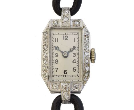 An early 20th century diamond cocktail watch by Vertex, An early 20th century diamond cocktail watch by Vertex, the rectangul