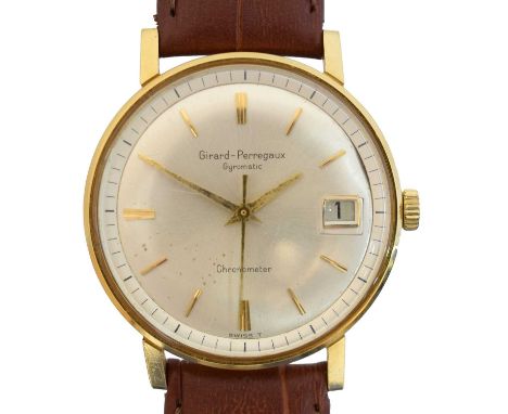 An 18ct gold Girard-Perregaux Gyromatic Chronometer automatic wristwatch,   An 18ct gold Girard-Perregaux Gyromatic Chronomet