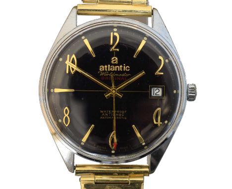 A steel Atlantic 'Worldmaster Original' manual wind wristwatch, A steel Atlantic 'Worldmaster Original' manual wind wristwatc