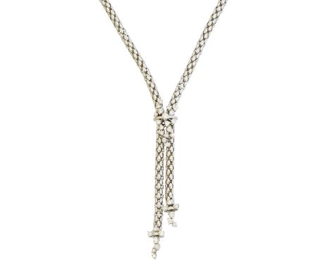 An 18ct gold diamond lariat necklace by Fope,  An 18ct gold diamond lariat necklace by Fope, the maker's fancy 'flex-it' chai