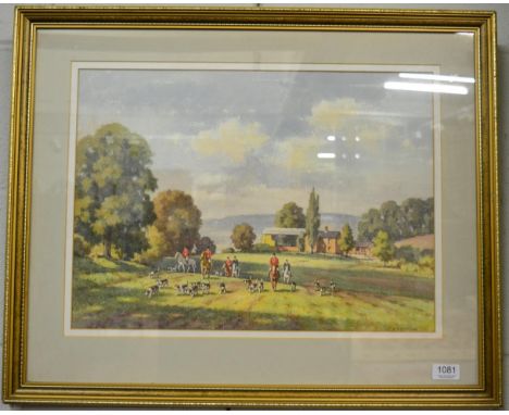 Edward Albert Hickling, Hunting scene, watercolour 