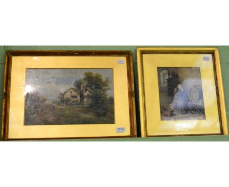 M. Schafer (19th Century), An Excellent Vintage, signed, watercolour, 25cm by 20cm; F. Rosser (19th/20th century) cottage wit