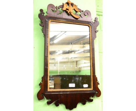 A George III style mahogany fret work mirror 