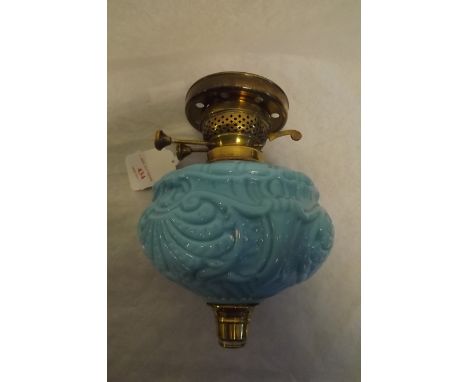 Victorian blue ceramic lamp bowl. 