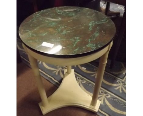 Painted circular lamp table.