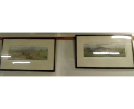 Pair of 1920's coloured Hunting prints by F A Stewart. 
