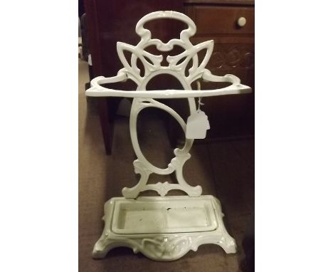 Art Nouveau enamelled metal stick stand. 