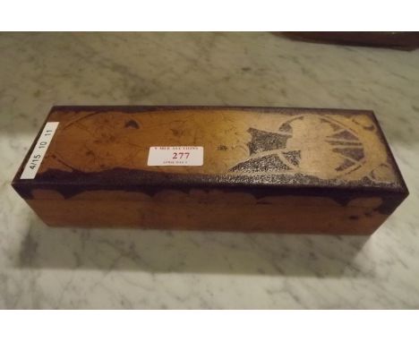 Victorian poker work glove box in the ART NOUVEAU style. 