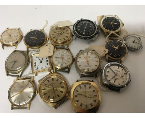 A collection of Vintage Swiss and other gents watches for spare or repairs (a lot)
