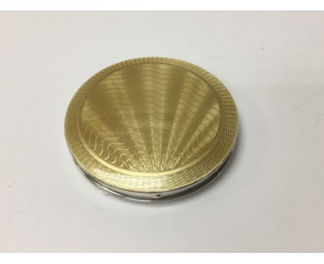A silver and enamel compact Birmingham hallmarks with interior Mirror.