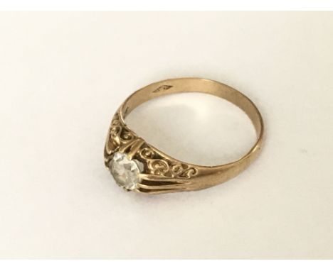 9ct gold stone set ring