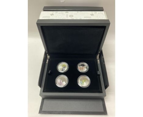 A Portrait of Britain, 2017 UK ?5 silver proof four coin collection.