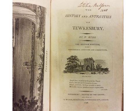 Dyde (W.) The History and Antiquities of Tewkesbury, 2nd edition, Tewkesbury, 1798, engraved plan, four engraved plates, some