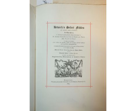 Bewick (Thomas). Bewick's Select Fables of Aesop and Others, in Three Parts, Edinburgh, 1879, numerous illustrations, some sp