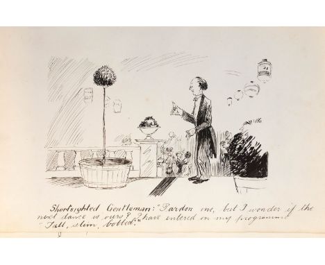 Footballer caricatures. Album of caricatures, c.1930, 40 leaves of pen-and-ink cartoons and caricatures, of which 9 depicting