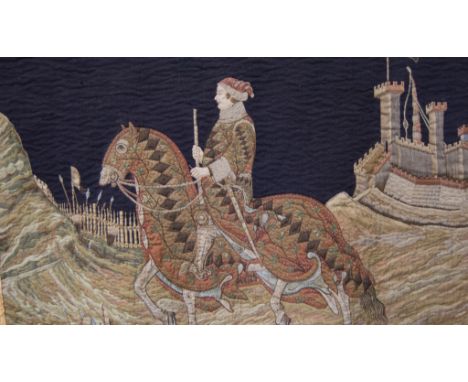 Machine made tapestry wall hanging.