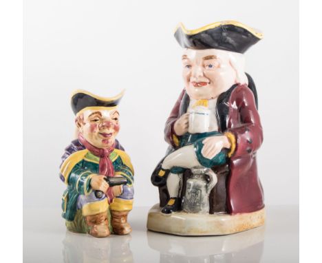 Melba ware Toby jug, "Mr Toby" seated, height 23cm, and a collection of other pottery Toby jugs, various.