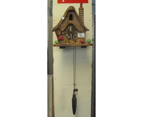 20th Century novelty cuckoo clock decorated with Mickey Mouse and Pluto, probably German. (B.P. 21% + VAT) 