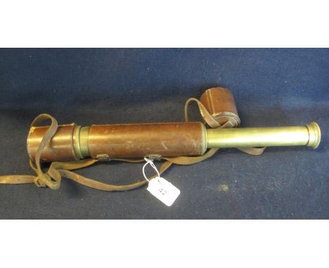 Broadhurst Clarkson & Co Farringdon Road London brass telescope in leather case. (B.P. 21% + VAT)Telescope has no other marki