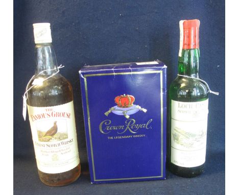 Three bottles of whisky to include; The Famous Grouse famous Scotch whisky 1L, 43% vol, Loch Castle Scotch whisky, 70cl, 40% 