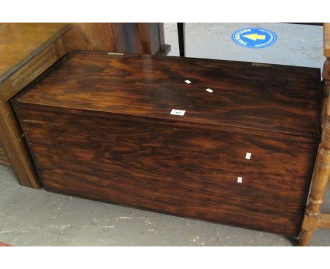 Stained pine trunk of plain and rectangular form. (B.P. 21% + VAT) 