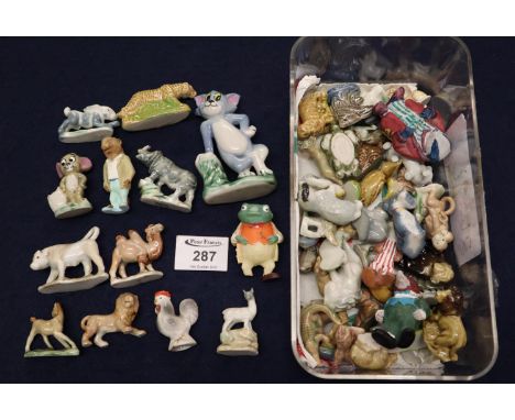 Box of Wade Whimsies and other type ceramic animal figures. (B.P. 21% + VAT) 
