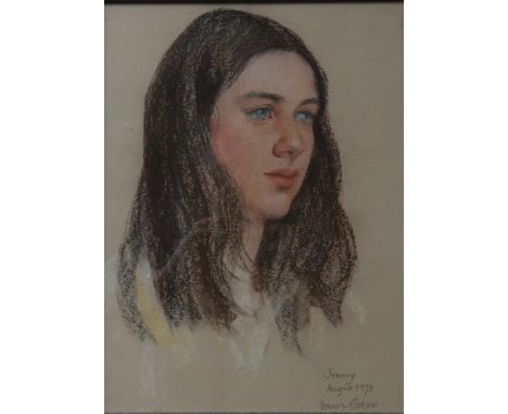 Dawn Cookson RBSA (British 1925 - 2005) 'Jenny'
Portrait of a young girl, pastel, signed and dated August 1973, lower right c