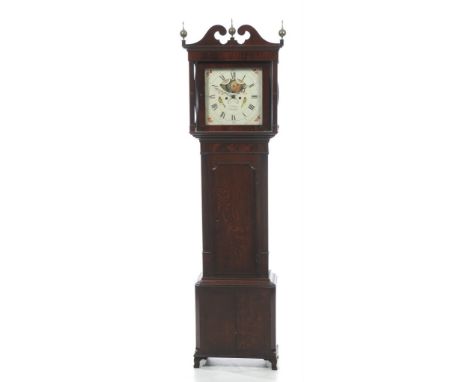 An oak and mahogany cased eight day longcase clock, by J Collier, Cheadle, first half 19th Century
With 30cm white enamelled 