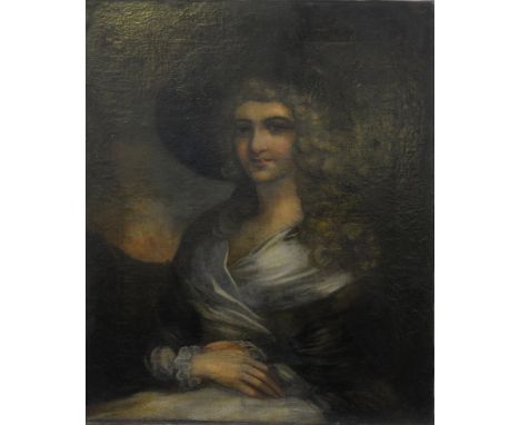 An 18th Century portrait of a lady, possibly The Duchess of Devonshire 
The half length portrait, portraying a lady wearing w