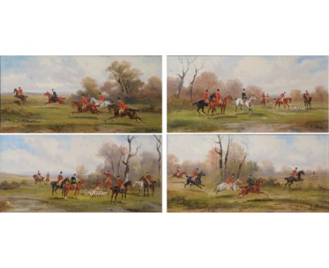 Robert Stone (British), a set of four fox hunting paintings
To include "Full cry", "Setting out", "The meet", and "The kill",