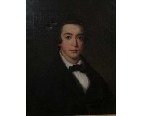 An early 18th Century portrait of young boy, British School
The half portrait of an unknown sitter, dressed in black frock co