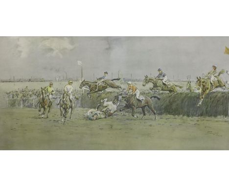 Charlie Johnson Payne (1884-1967) (“Snaffles”), colour print, 'The Grand National - The Canal Turn,inscribed and signed in pe