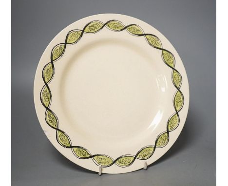 A Clarice Cliff Bizarre pattern dish, designed by Graham Sutherland, circa 1934. 26cm