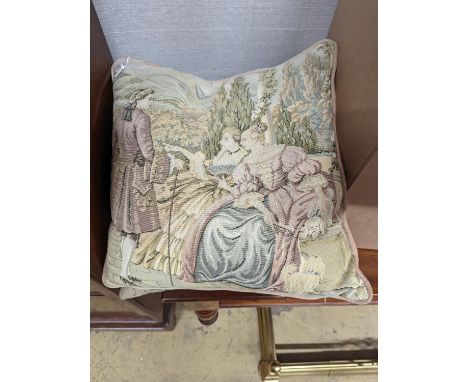 Nine assorted tapestry cushions, largest 46 x 46cm