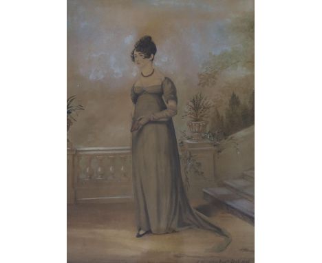 Robert Dighton Jr. (1752-1814), watercolour, Portrait of Hope Lady Miss Hudson, signed and dated 1806, inscribed verso, 42 x 