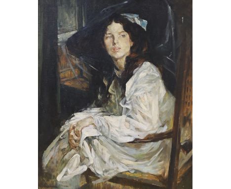 After James Jebusa Shannon, oil on canvas, Portrait of Majory Shannon, the artist's niece, 60 x 50cm